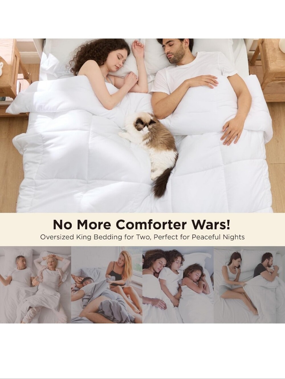 Bedsure Comforter Duvet Insert - Quilted Oversized King  All Season Gentlesoft - Picture 3 of 13